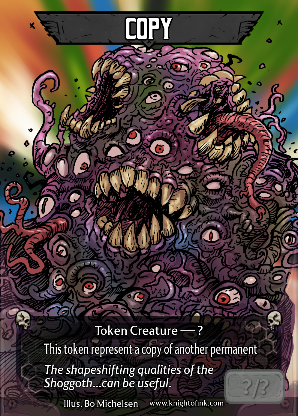 Token Cards War edition 17 - Original dark fantasy comic illustration by Bo T. K. Michelsen (Knight of Ink)